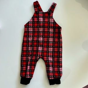Holiday Red Plaid Overalls. Brand new! 6 month baby size.